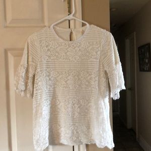 White lace top with bell sleeves